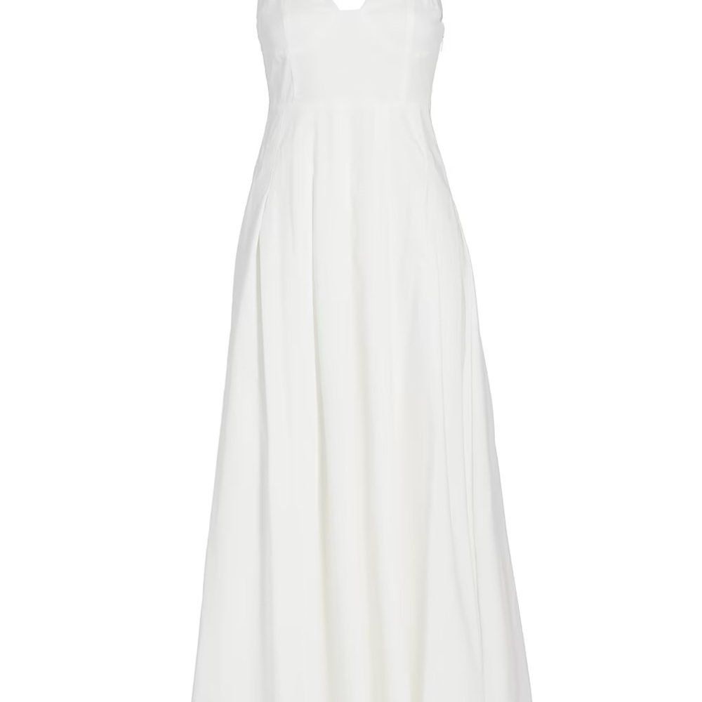 Chic White Sleeveless Midi Dress
